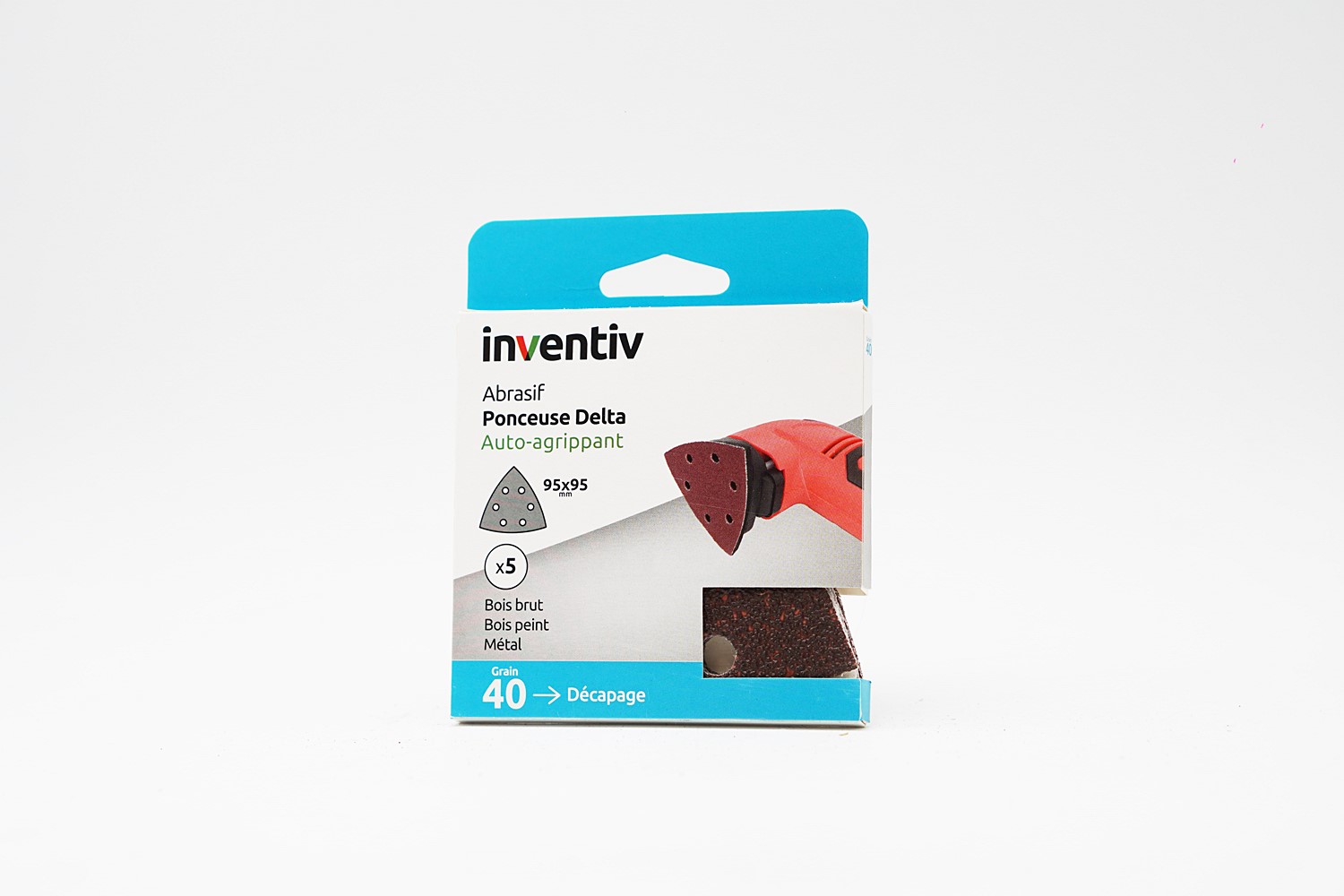 5 patins Delta 95x95mm Grain 40 - INVENTIV